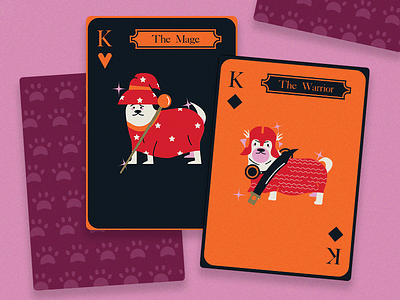 Dogs as Medieval Game Characters Play Cards artph card deck card game character art character design deck deck of cards dog dogs filipino artist game game cards game of card mage medieval medieval cards puppy solitaire video game warrior