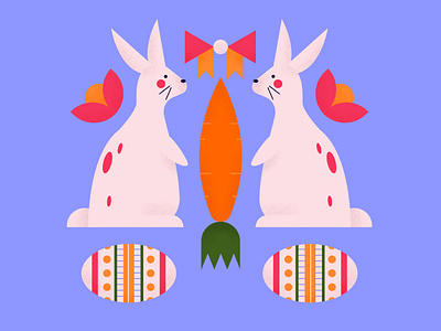Easter Bunnies bunny easter easter bunny easter egg flowers pattern symmetry
