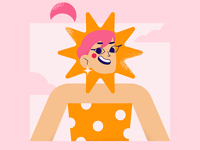 Sun Girl character design character portrait cute character girl outside portrait sun sunshine textured portrait