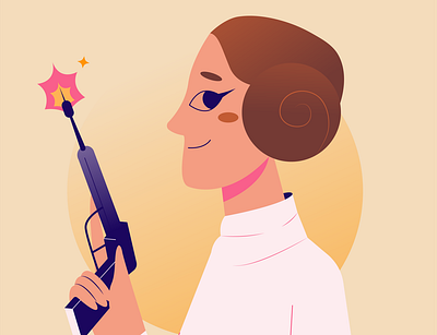 Princess Leia Star Wars Day character design gun leia organa may the 4th may the 4th be with you movie princess leia saber star wars star wars day