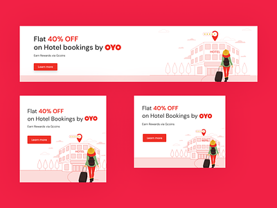 OYO Banners advertising banners booking graphic design guvi hotels illustration offer oyo oyorooms