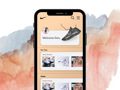 Technical Nike Sneaker E-commerce Mobile app ui