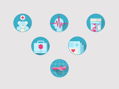 Icons for a Medical Company icons illustration medical pediatrics travel