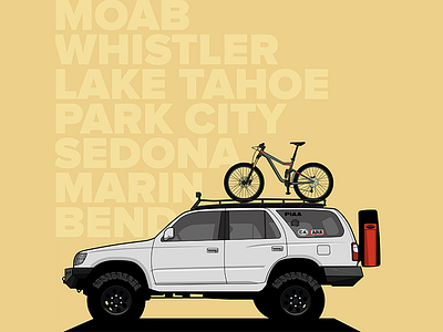 Toyota 4runner Illustration 4x4 illustration mountainbike toyota truck