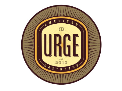 Urge Gastropub Coaster beer circle coaster condensed font logo restaurant