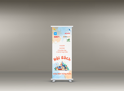 Book fair standee graphic design illustrator photoshop standee