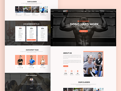 Fitness landing page landing page website design