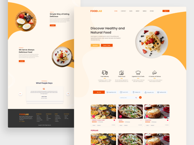 Restaurant Website by Shamim Al Hasan on Dribbble