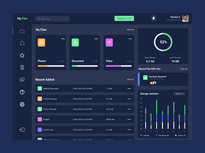 File Management Dashboard design illustration psd template ui ux user experience user interface design web design website design