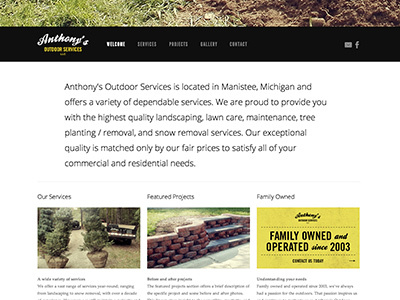 Anthony's Outdoor Services logo web design landscaping family biz