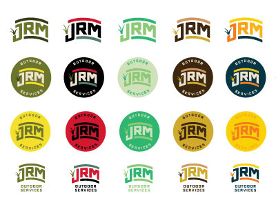 JRM Outdoor Services logo outdoor services color exploration help me plz