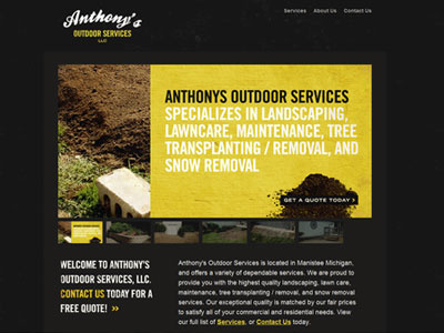 Anthony's Outdoor Services dirt lanscaping michigan outdoor services web design