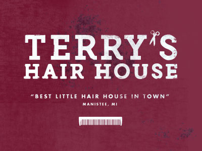Terry's Hair House antique logo texture