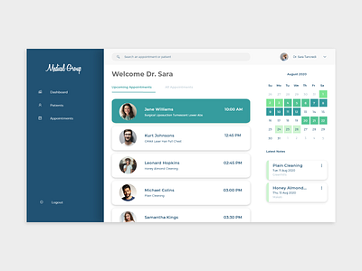 Medical Dashboard app design ui uidesign webapp webapp design webapplication