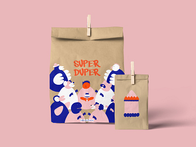 Identity for confectionery Super Duper branding character characterdesign design identity branding illustration illustrations illustrator package package design packaging design vector
