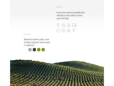 CretaOliveOil - Icons style & Color palette | E-commerce