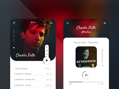 Mobile Music Player UI design ui