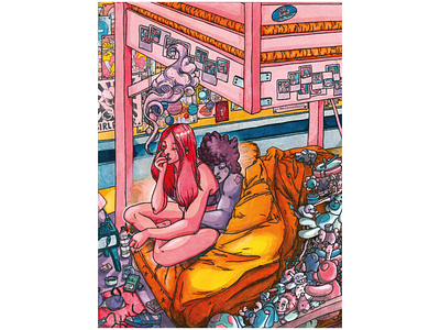 The bedroom adulting illustration illustration art intimacy lesbian messy