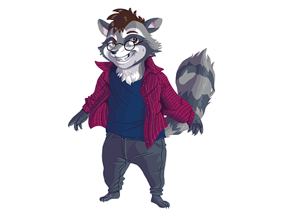 Commission anthro 3 anthro anthropomorphic cartoon cheeky furry illustration illustration art raccoon