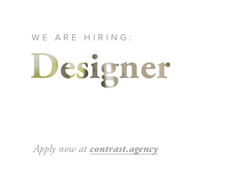 We are hiring a Designer! animation freelance hiring jobs ui web design web development