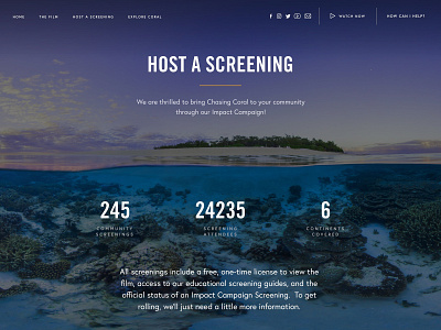 Host a Screening page