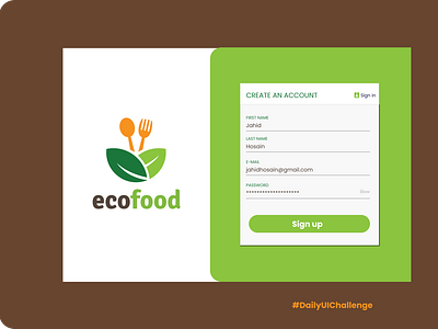 Eco Food Sign up page