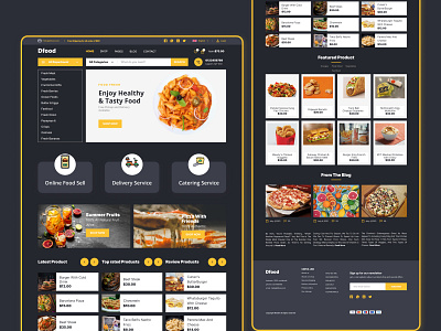 Dfood- Online Food Delivery branding design figma figmadesign food graphic design icon illustration landing page logo ui uiux ux vector