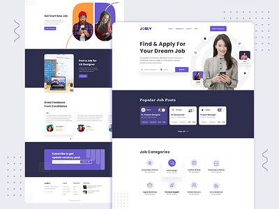 Job Finder Website Landing Page design figma figmadesign job finder jobs landingipage ui ux