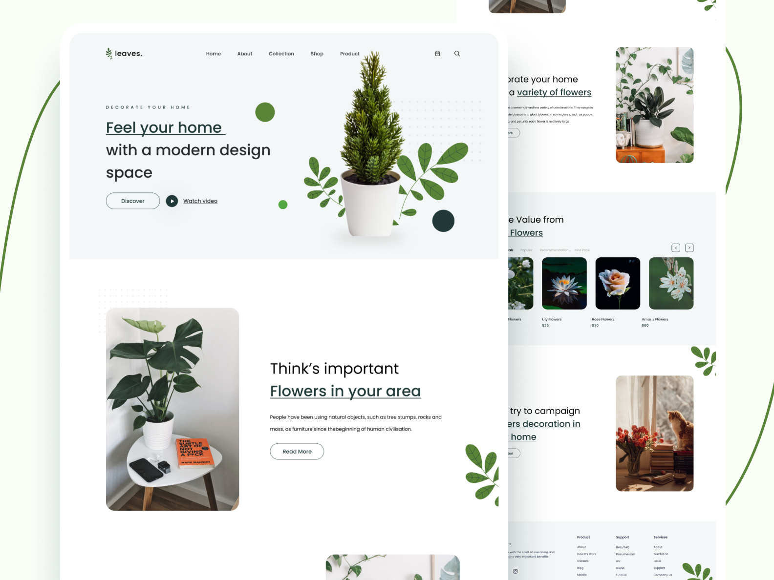 Flower Shop Landing Page by Jahid Hosain on Dribbble