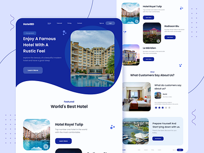 Hotelbd Landing Page 3d animation branding design figma figmadesign graphic design hotel hotelbd icon illustration landingpage logo ui ux vector