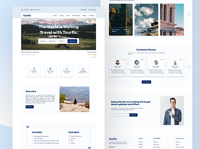 Tourfic Single Page branding design figma figmadesign icon toufic tour travel ui ux