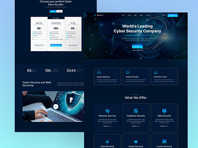 Cyber Security Website Home Page cyber cyber security design figma figmadesign home page illustration landingpage logo security ui uiux ux