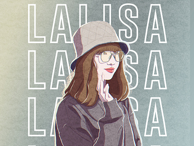 Lalisa design digitalart flat illustration minimal portrait vector