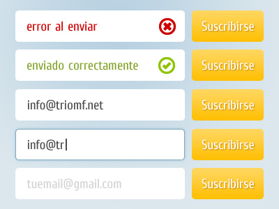 SignUp Newsletter blue button fields form input sign ui up