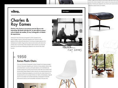 Vitra Eames timeline black chair clean design home layout minimal monochrome product web