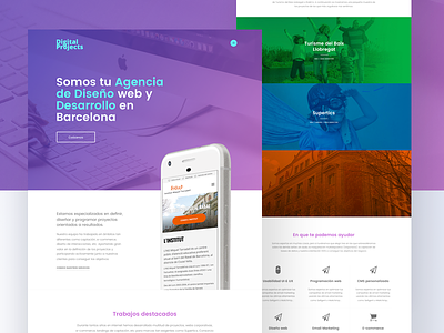 New Digital Projects website barcelona colours design designweb hero home mobile onlie web work