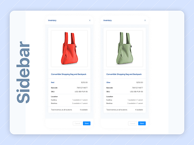 E-commerce retail omnichannel platform: Sidebar dashboard ecommerce interaction design productdesign retail uxui