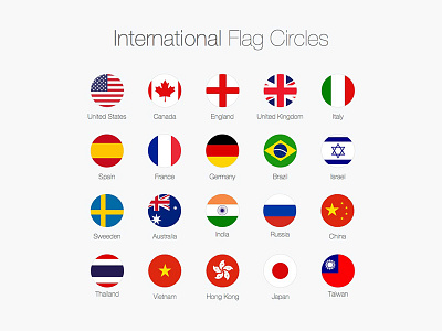 Sketch Freebie | International Flag Circles