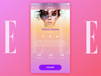 Daily UI challenge #006 Profile