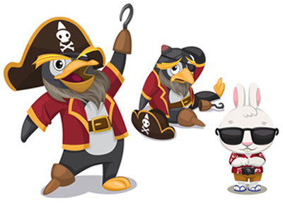 Disney's Gnometown: Characters (Pirate Island) art concept design digital disney gnomes illustration painting penguin pirates sketch vector