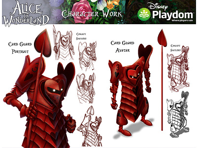 Alice in Wonderland: Cardguard Avatar alice alice in wonderland avatar card guard character concept design disney game ipad photoshop wonderland