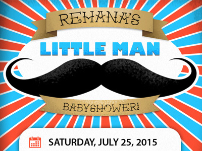 Babyshower Invitation baby baby shower design graphic illustration instagram invitation little man mustache shower