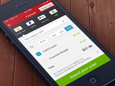 EAT24 Payment Page app checkout delivery design eat24 food graphic ios ordering payment ui ux