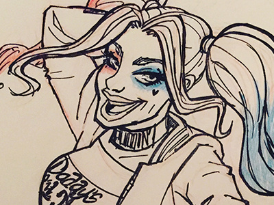 Inktober - 4 : Harley Quinn (SS) 2016 art drawing harley illustration ink inktober pen quinn sketch squad suicide