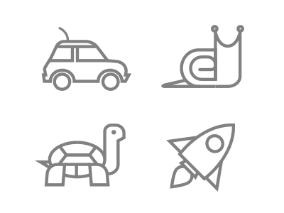 Speed Icons car delivery design eat24 icons line rocket sketch snail turtle ui