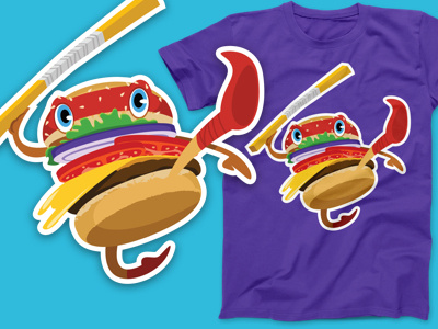 Ninja Burger burger design eat24 graphic illustration ninja ninjaburger noms tshirt