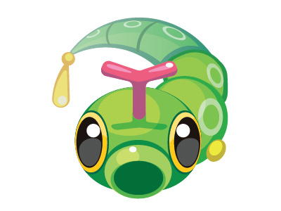 Day 4 - 010 Caterpie 30 art caterpie days design icon illustration illustrator plant pokemon vector