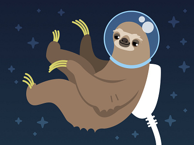 Eat24 404 Page - Space Sloth 404 404 page app eat24 food illustration pizza product rocket sloth vector website