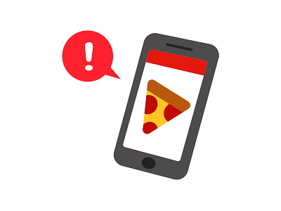 Eat24 Notifications alert app eat24 food illustration mobile notification pizza product vector website