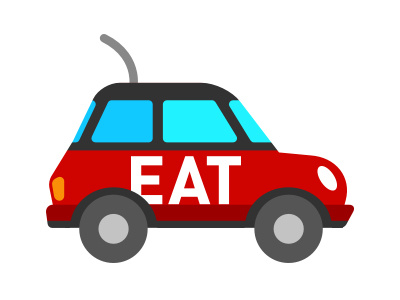 Eat24 - Delivery Car app car cute delivery eat24 food illustration vector website
